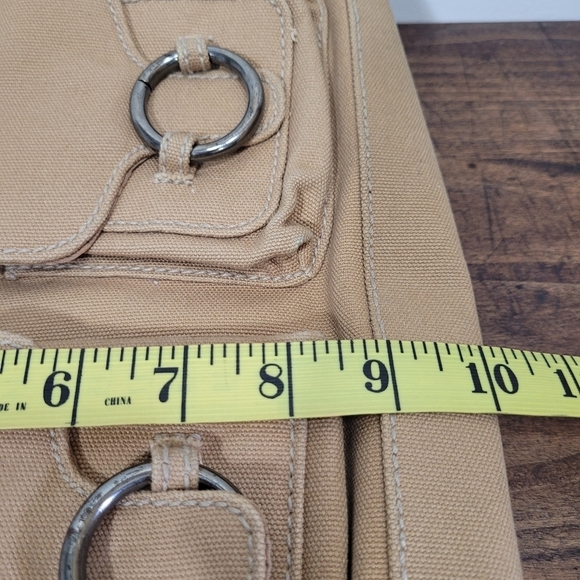 EUC Tommy Hilfiger Tan Canvas Shoulder Bag Women's Purse - Picture 10 of 12
